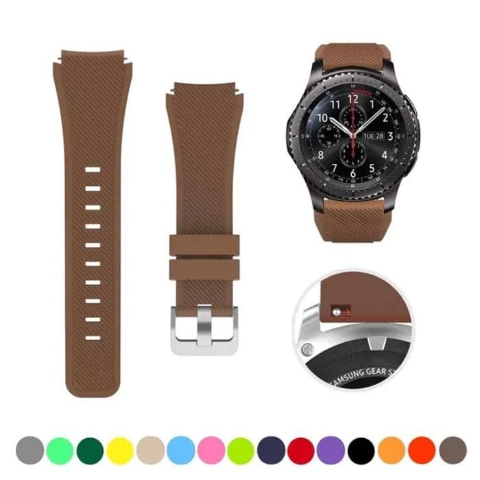 20mm 22mm Band For Samsung Galaxy Watch 3 4 5 6 46mm 42mm Gear S3/ Sport Active 2 Silicone Bracelet For Huawei GT 4 3 2/2e Strap 22mm brown