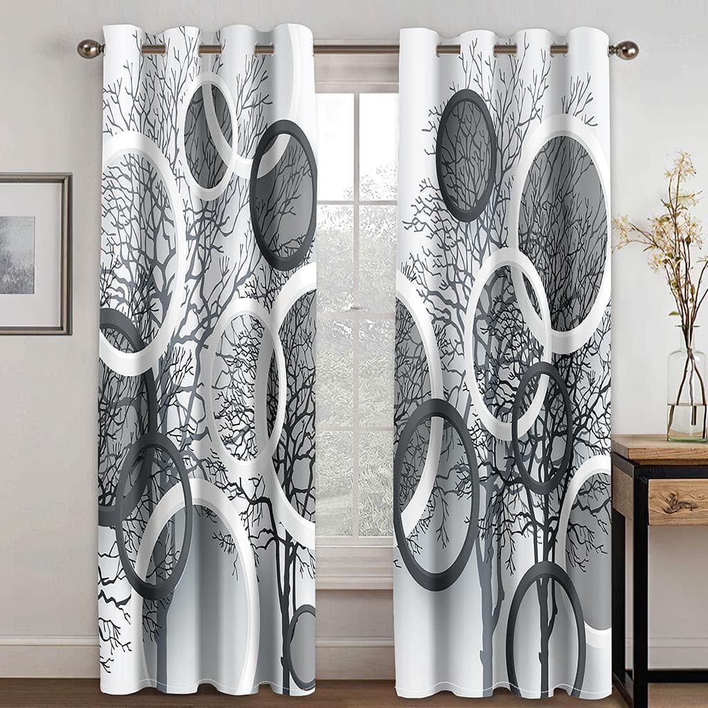 3D Modern Printing Golden Flowers Window Curtains Details Deep Portico Living Room Decorative Bedroom Coffee Drapes 170W200H(CM)67x78in&Hook