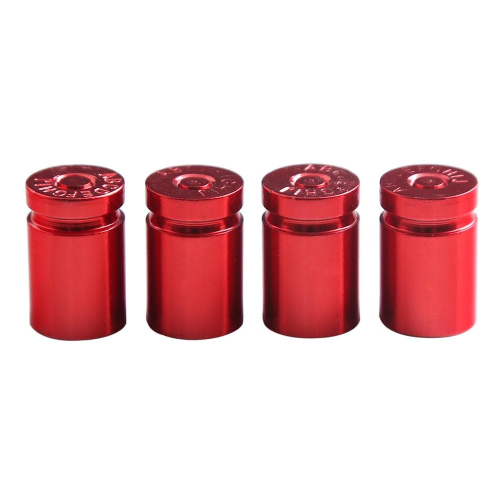 4Pcs Tire Valve Stem Cover Caps Aluminum Car Wheel Air Pressure Valve Cap red
