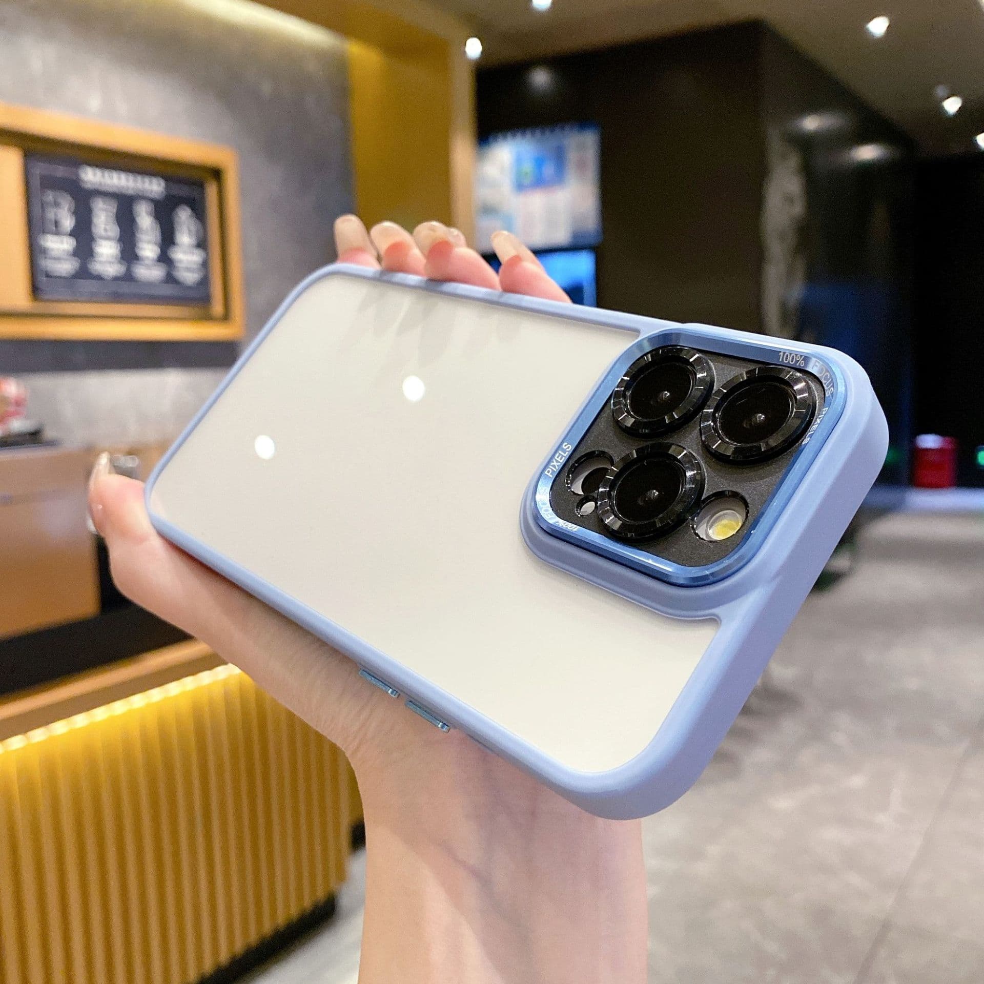 Applicable To IPhone 16 Fine Shield Eagle Eye Phone Case Colored Border Transparent Protective Case 14 Apple 13pro iPhone 11