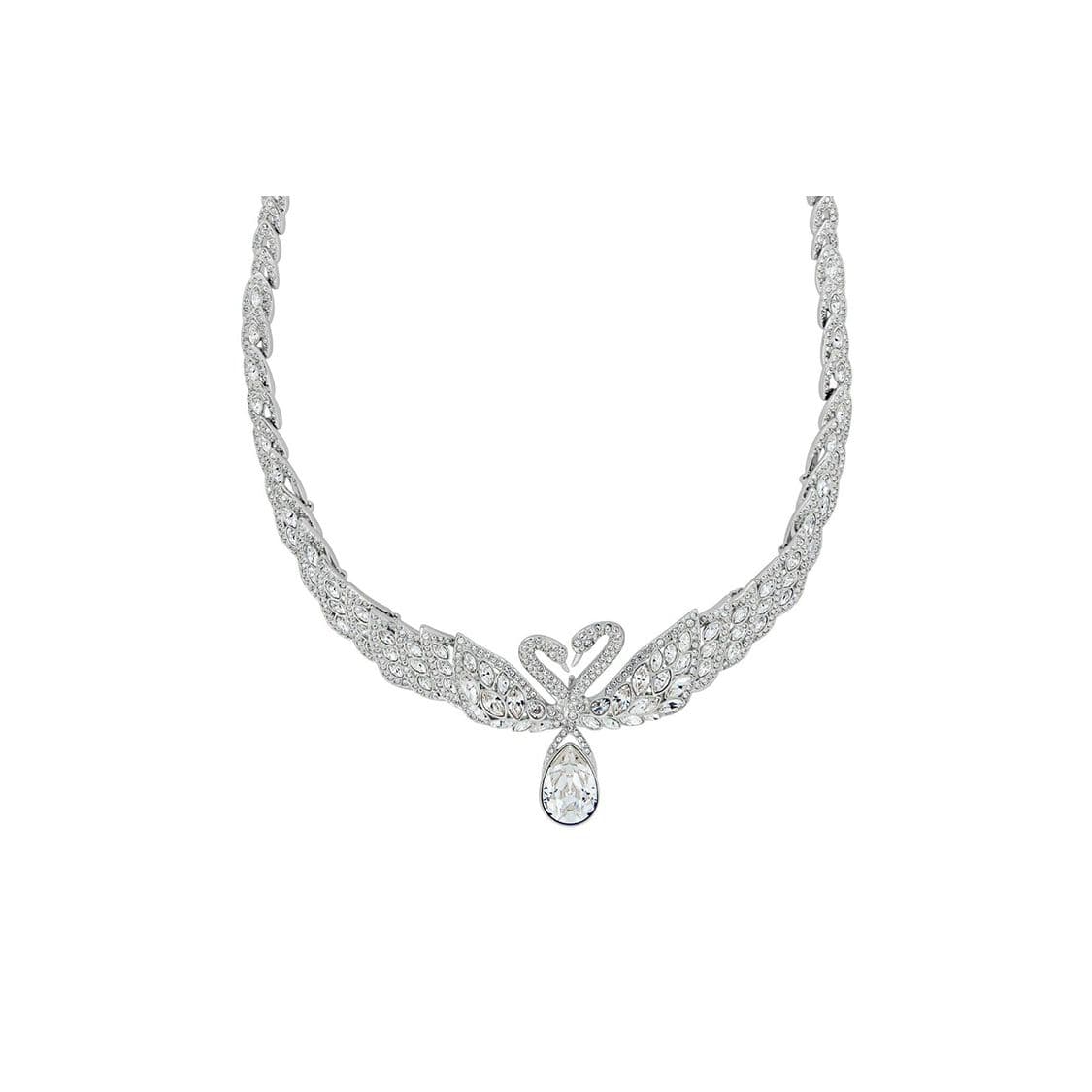 Swarovski Swan Lake Feather Pendant Necklace Women necklace 5175214 White,F