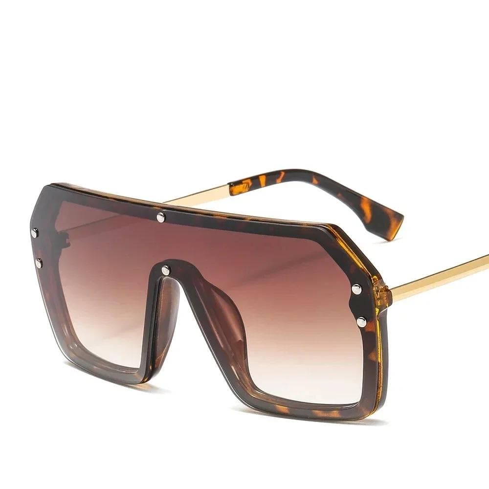 Black Retro Oversize Square Sunglasses Women Luxury Brand UV400 Protection Big Frame Female Glasses Fashion As Picture