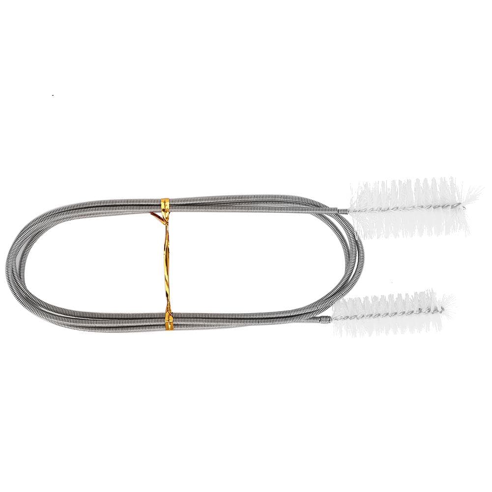 Flexible Hose Cleaning Brush Stainless Steel Filter Pump Spring Brush Double Ended Brush(White ) white