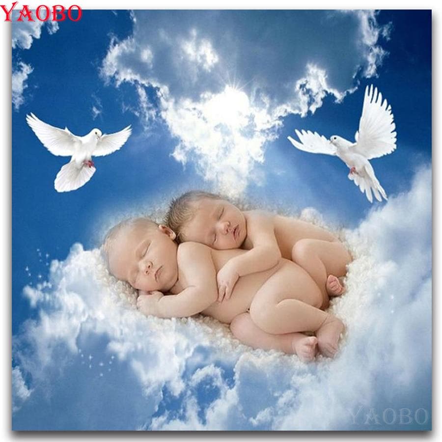 3D DIY Diamond Painting baby angel Square Rhinestone Decorative Painting Diamond Embroidery 50X50CM