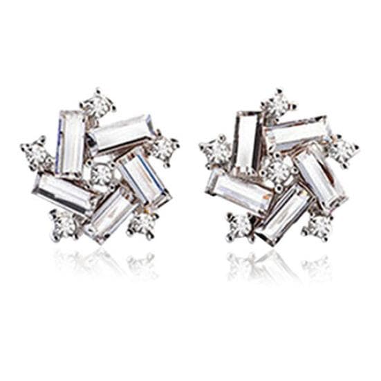 Women's Lucky Windmill Rhinestone Color Ear Stud Earrings Party Jewelry
