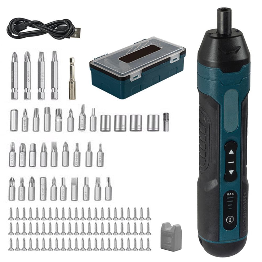 Cordless Electric Screwdriver Sets 105pack 3.6V 5Nm USB Rechargeable LED Light 4 Gear Torque multicolour