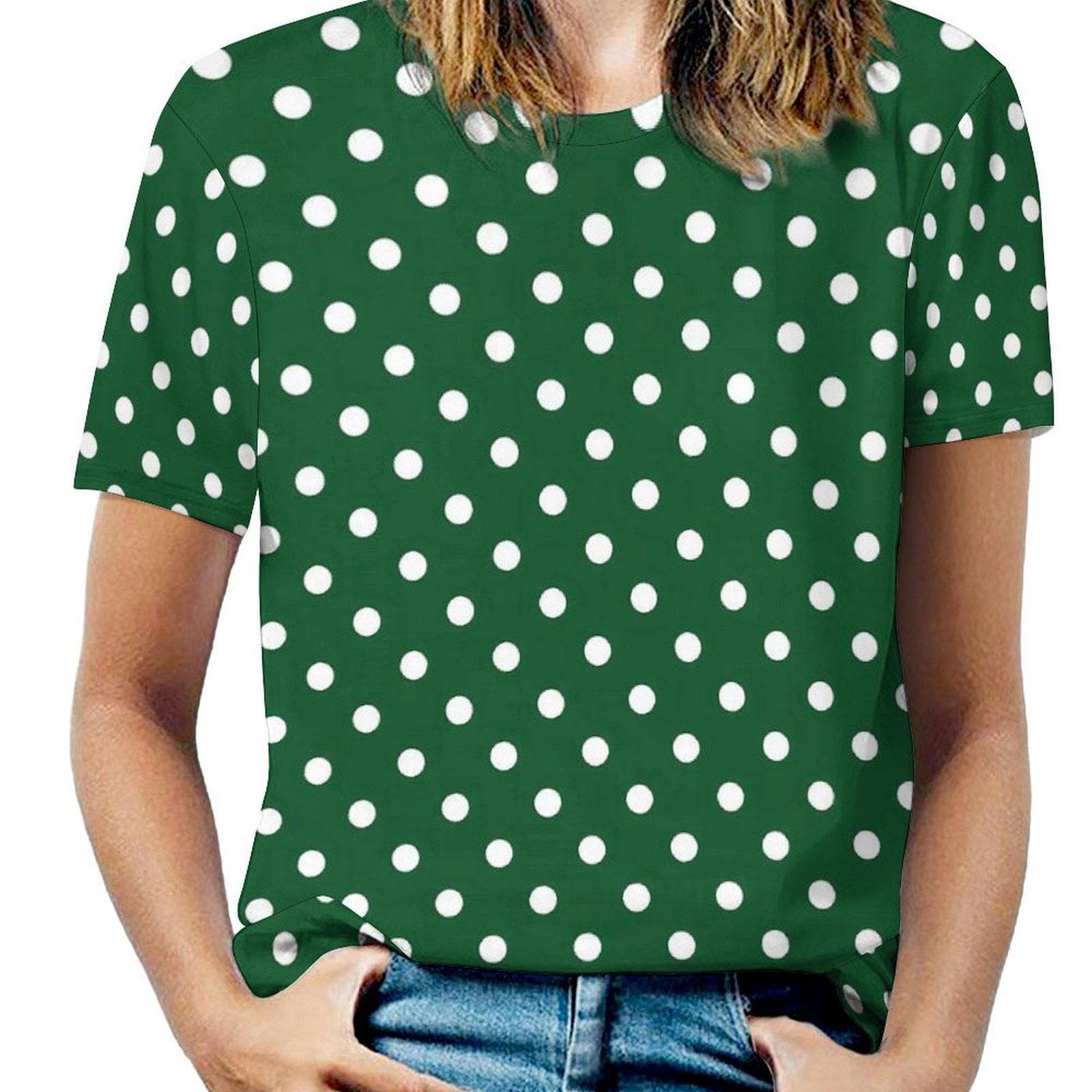 Black White Polka Dots T-Shirt O Neck Retro Print Oversized T Shirts Short Sleeve Street Style Tees Women Beach Design Tops M