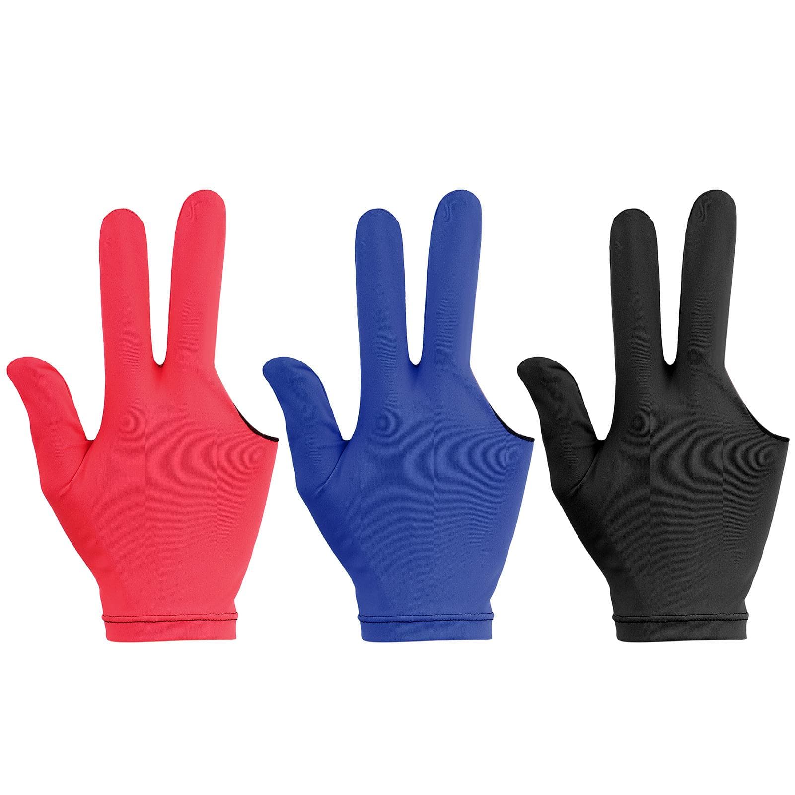 3pcs/6pcs 3-finger Cue Gloves Elastic Open Pool Gloves for Left Hands and Right Hands 3pcs