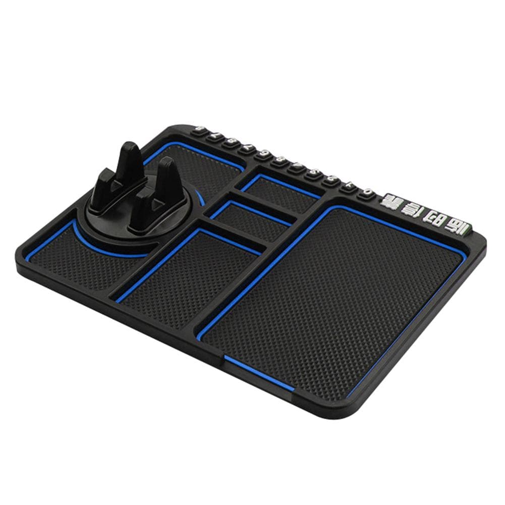 Multifunctional Automobile Car Dashboard Mat Keys Cell Phone Stand Holder Pad blue