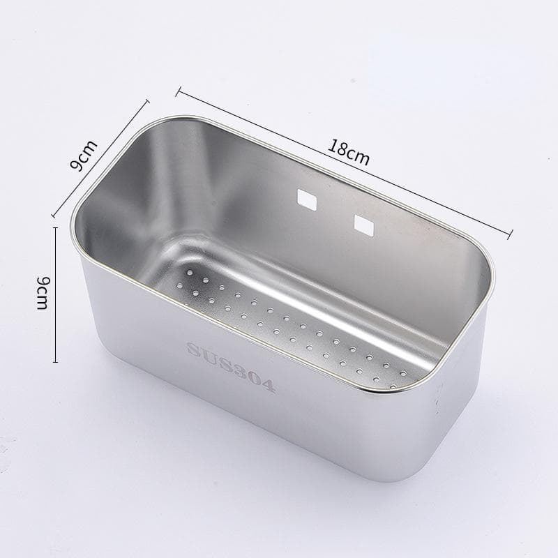 Stainless Steel Sink Strainer Basket Sink Filter Drain Fruit Vegetable Drainer Filte Leftovers Soup Garbage Box Kitchen Tool silver
