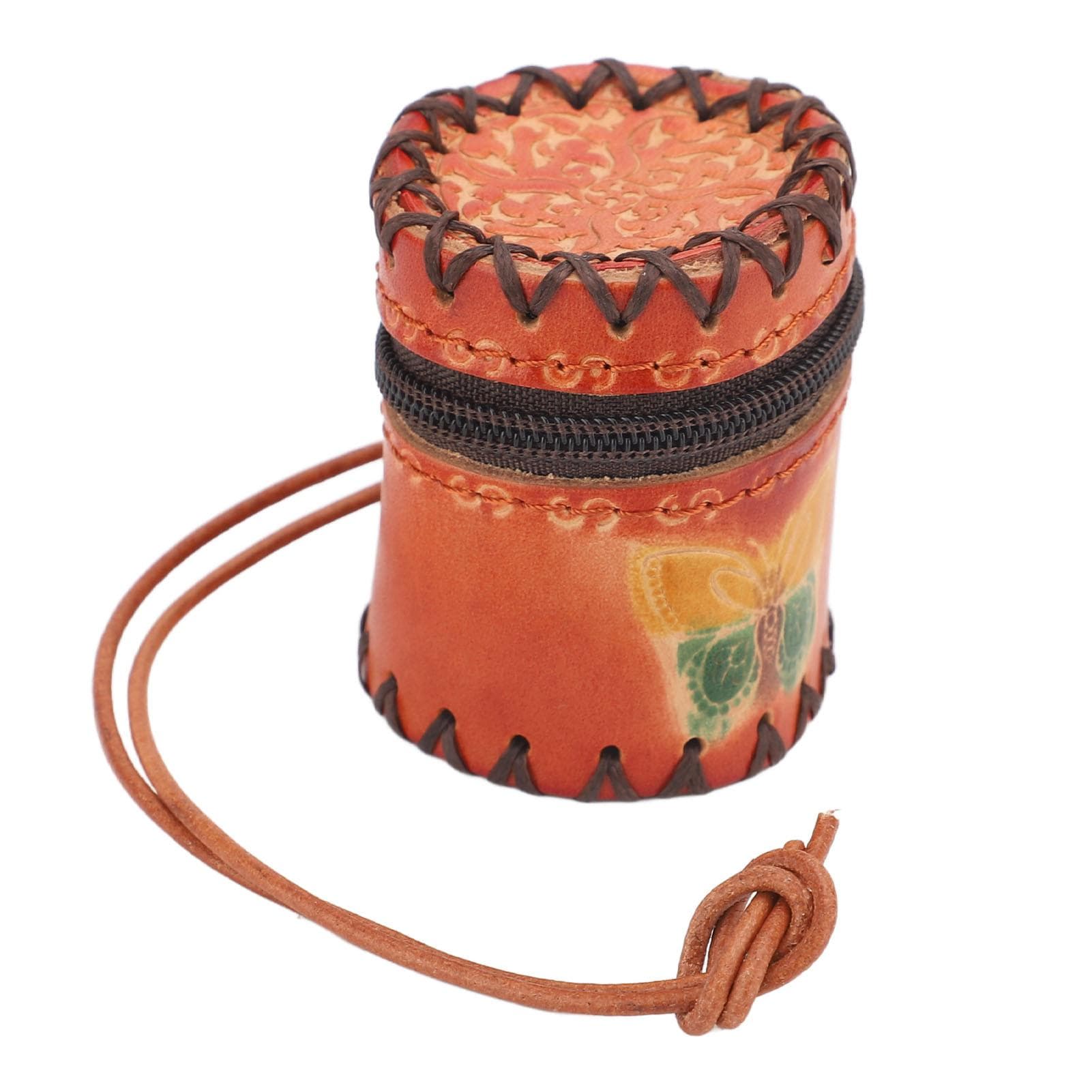 Mini Cute Cosmetic Bag Pendant Multifunctional Cowhide Lipstick Card Holder Bag Pendant for orange