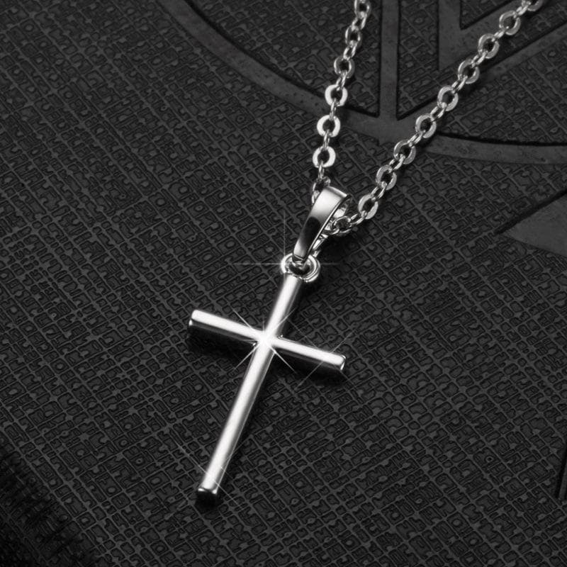 Thin Simple Cross Pendant Necklace For Women Jewelry Gift Silver Color Chain Choker Unisex Men Daily Party Classic Accessories