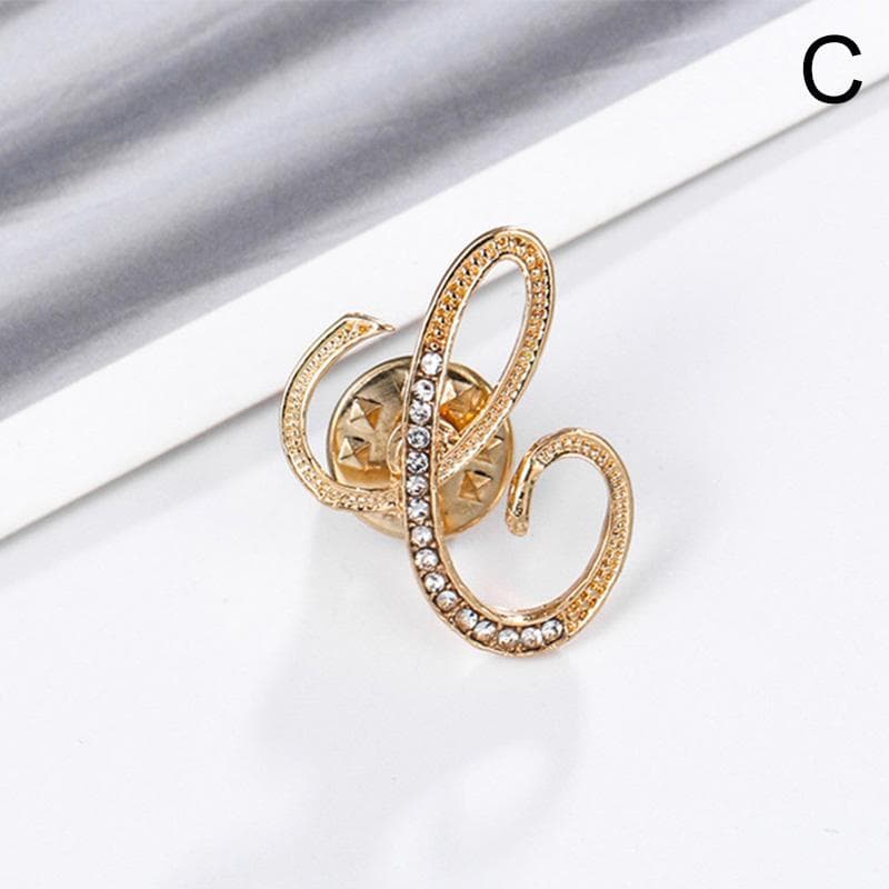 1PC Crystal Rhinestones Brooch 26 English Letter Brooches Women High Quality Jewelry Gifts C