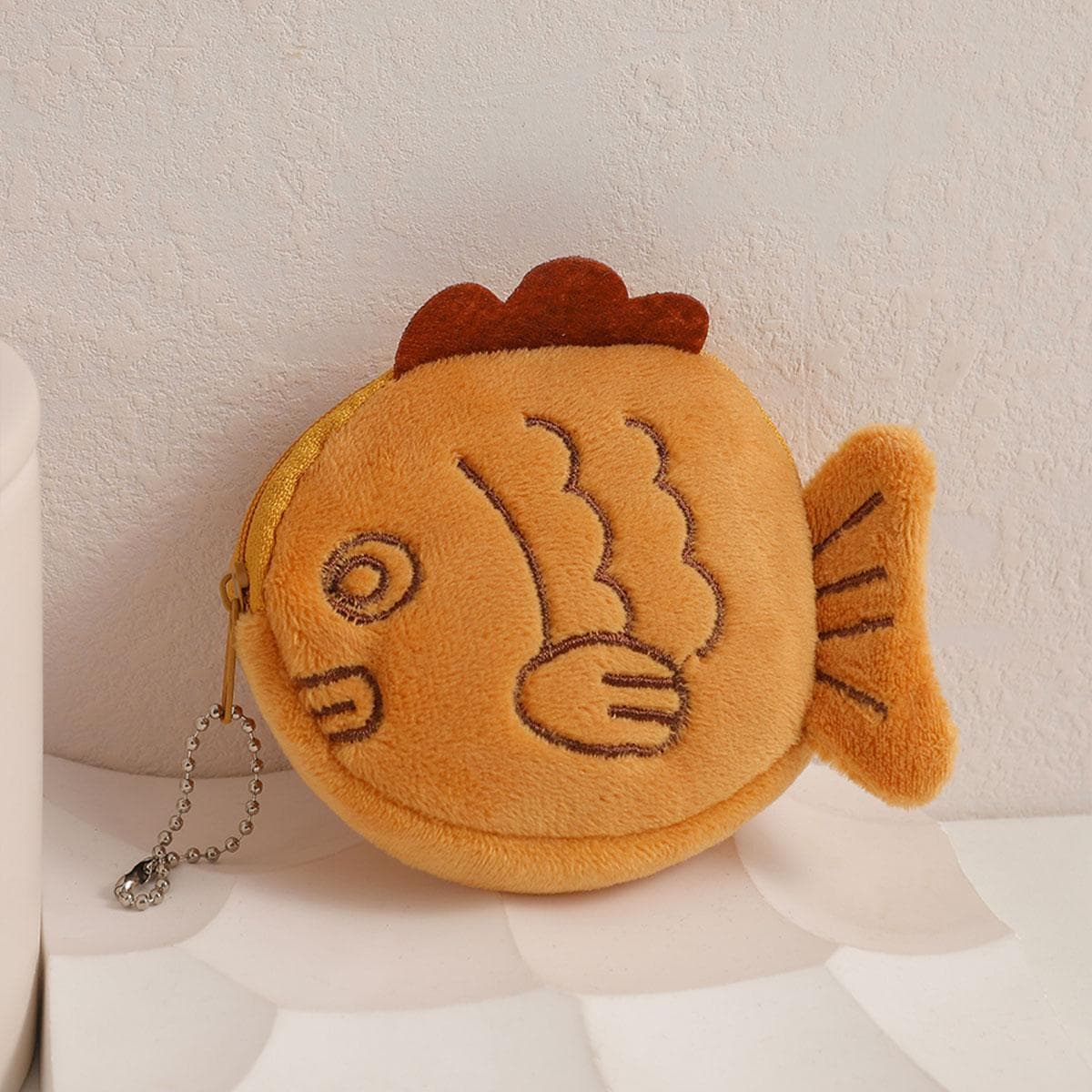 Cartoon Cute Coin Purse Kawaii Wallet Portable Plush Coin Bag Key Earphone Coin Organizer Pouch Zipper Bag Kids Gift brown