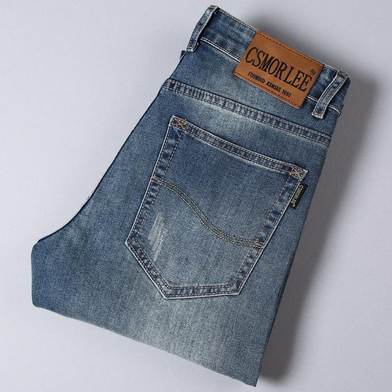 Jeans Men Straight Loose Elastic Slim Spring and Autumn Models Nostalgia Long Trousers Men Tide Trousers 34