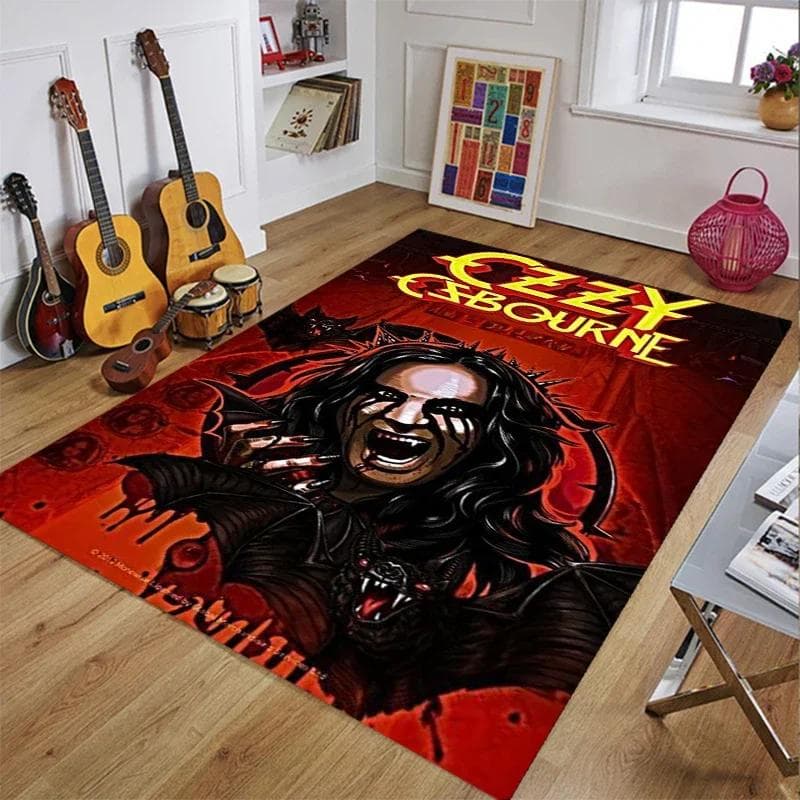 Ozzy Osbourne Band Printed Carpet Living Room Bedroom Fashionable and Aesthetic Anti slip Carpet Photography Props Birthday Gift 40cm by 60cm