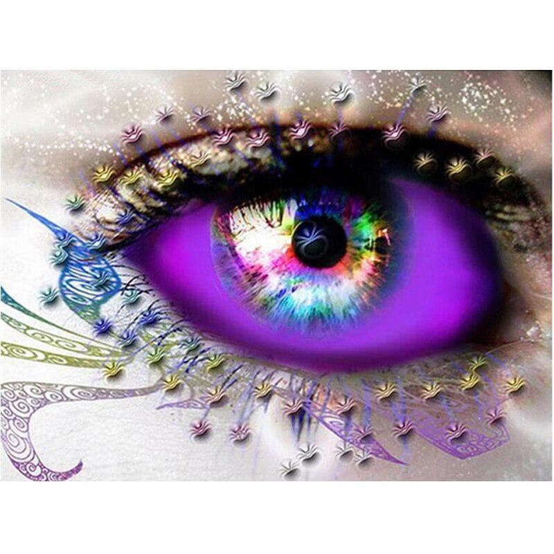 Creative Fashion Full Round Drill Eyes Embroidery Pictures Handmade Wall Sticker Kitchen Decoration 20X30CM