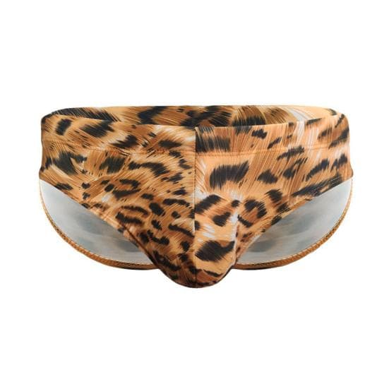 Men Summer Swimming Briefs Low-rise Quick Drying Tiger Print Swim Trunks Breathable Slim Fit Swim Briefs XL