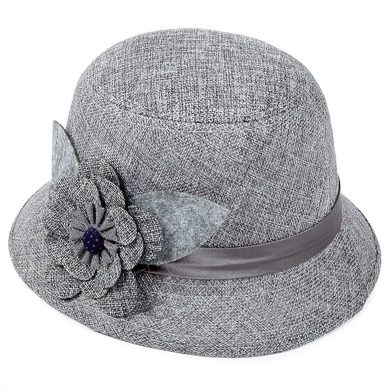 Women Flower Basin Hat Spring Autumn Ladies Solid Color Fisherman Sunshade Protection Hat Caps grey
