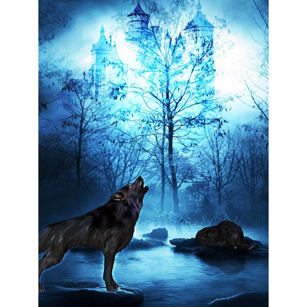 Diamond Painting Wolf Full Drill Diamond Embroidery Animal Crystal Diamond Art Hobby Home Decoration 20X30CM
