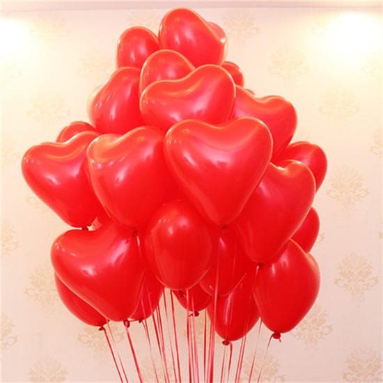 10pcs Red Heart Latex Balloons Happy Birthday Ballon Birthday Party Decorations Kids Wedding Balloon 1.5g