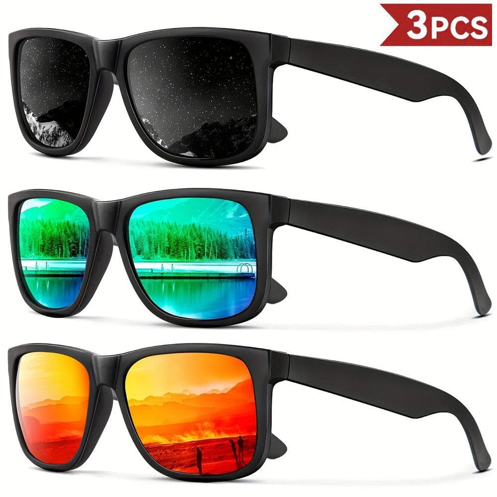 1/3PCS Fantasy Classic Square Fashion Glasses for Men Women Outdoor Sports Party Vacation Travel Driving Fishing