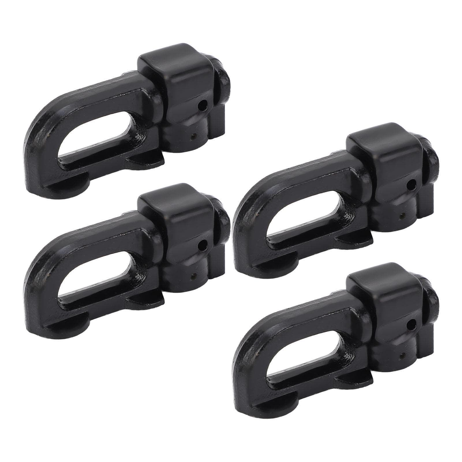 4Pcs L Track Double Stud Tie Down Fitting Carbon Steel L Track Rail Double Stud Fitting for Truck black