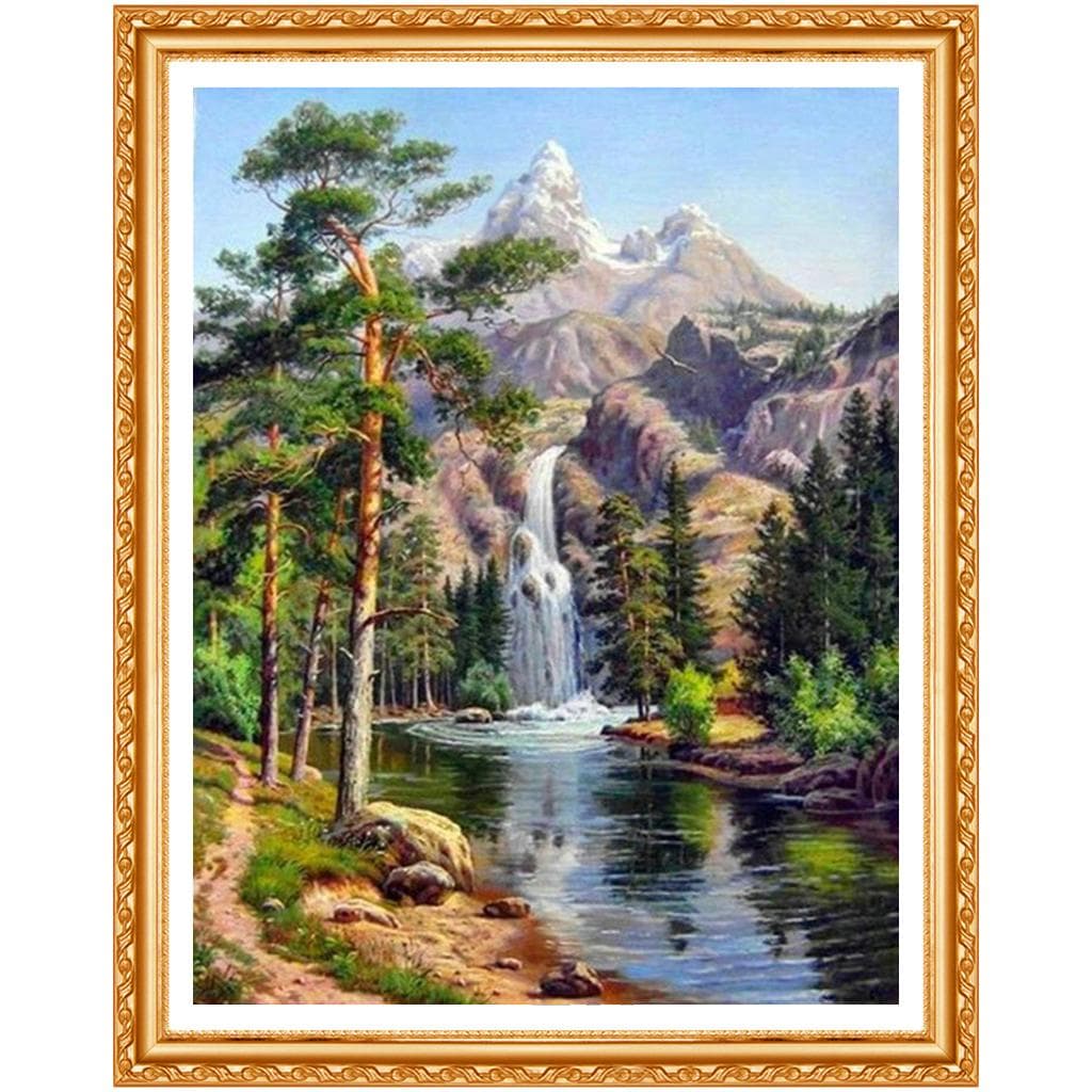 5D DIY Diamond Painting Landscape Crystal Diamond Painting Cross Stitch Forest Needlework Home 20X30CM