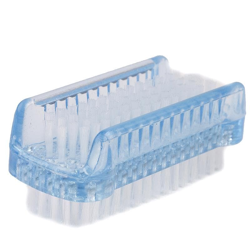 Plastic Nail Dust Powder Cleaning Brush Double Sided Hand Fingernail Toes Scrubbing Brush Cleaner blue