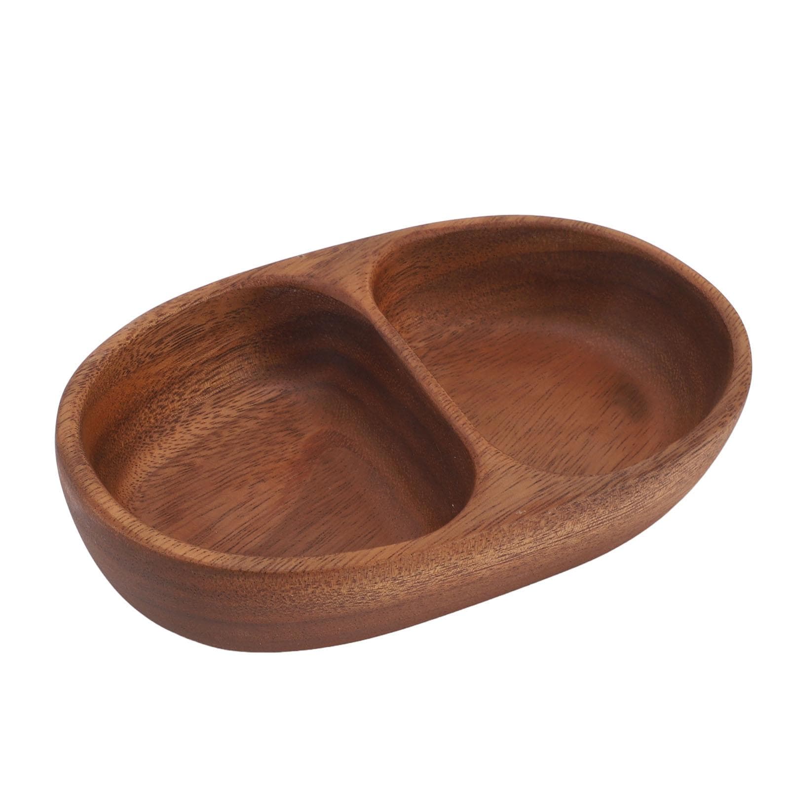 Wooden Trays Serving Platters Eco Friendly Multipurpose Trays Home Decor for Salad Dessert Fruit Small Compartment Oval