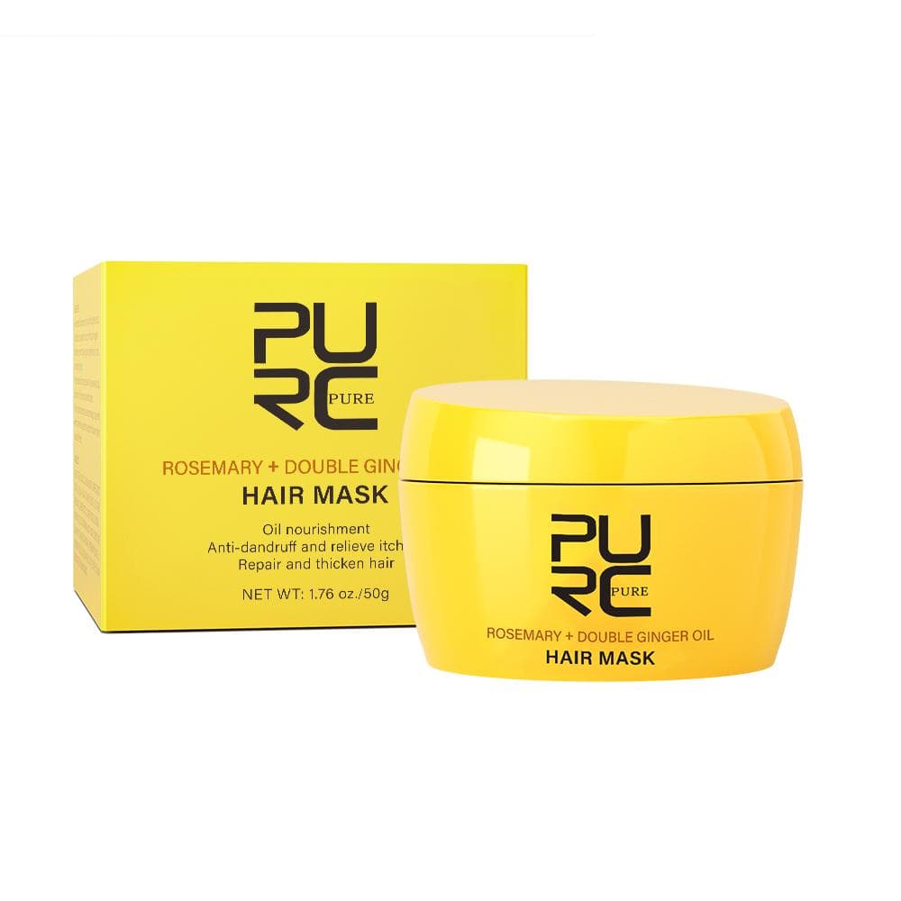 PURC Rosemary Oil Hair Mask for Hair Growth Ginger Oil Hair Loss Treatment Anti-Dandruff Smoothing Cream Hair Care Products yellow