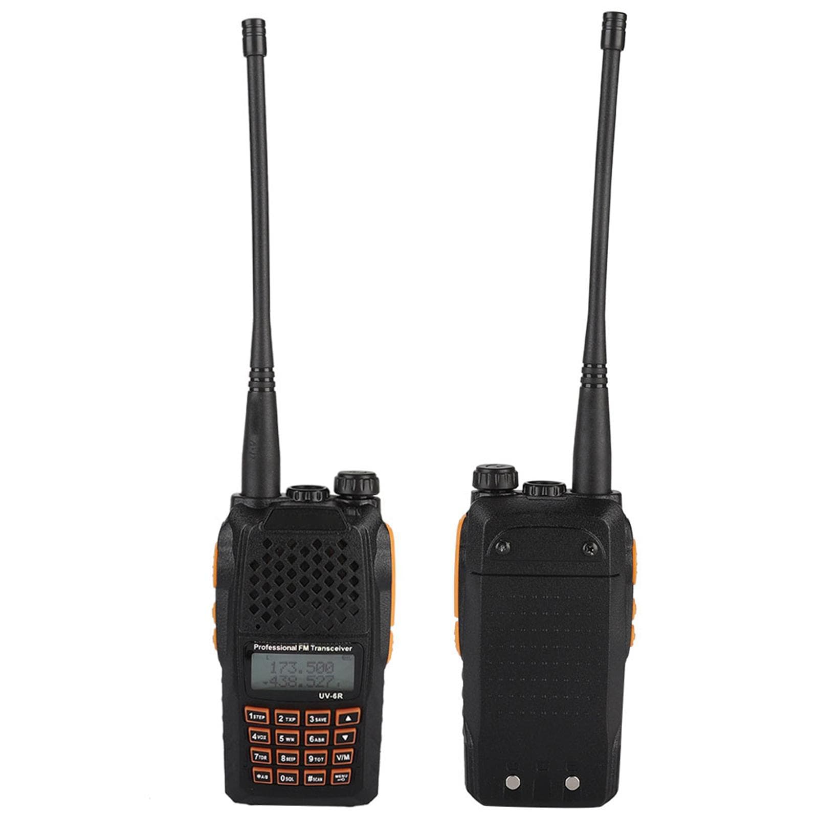 7W UV6R Rechargeable Voice Prompt LCD Walkie Talkie 128 Channels Two Way Radio US Plug
