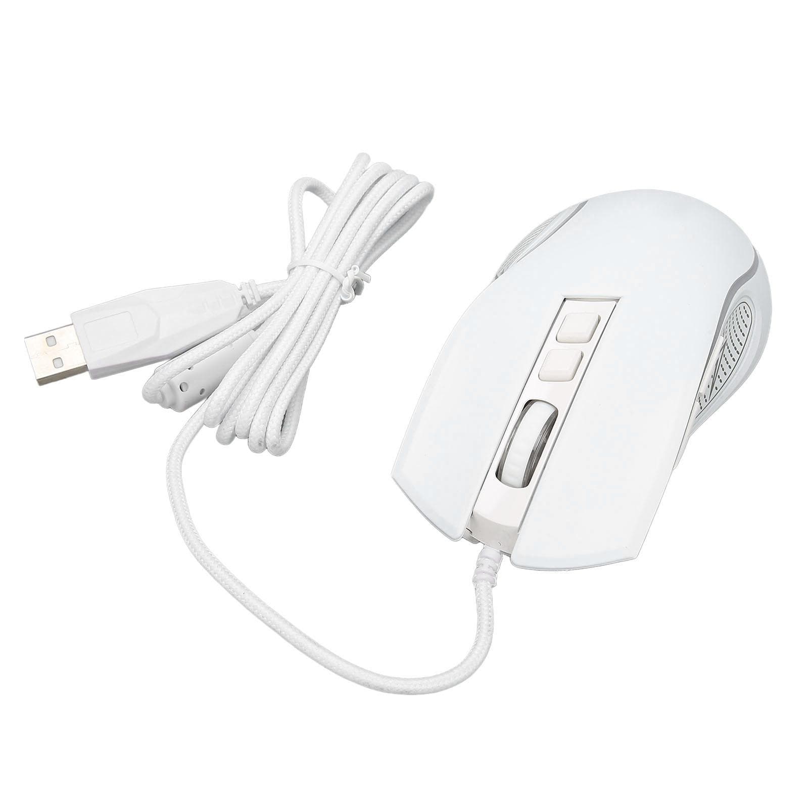 Gaming Mouse USB2.0 4 Adjustable DPI RGB Backlit Ergonomic Design Optical Sensor Laptop Mouse for white
