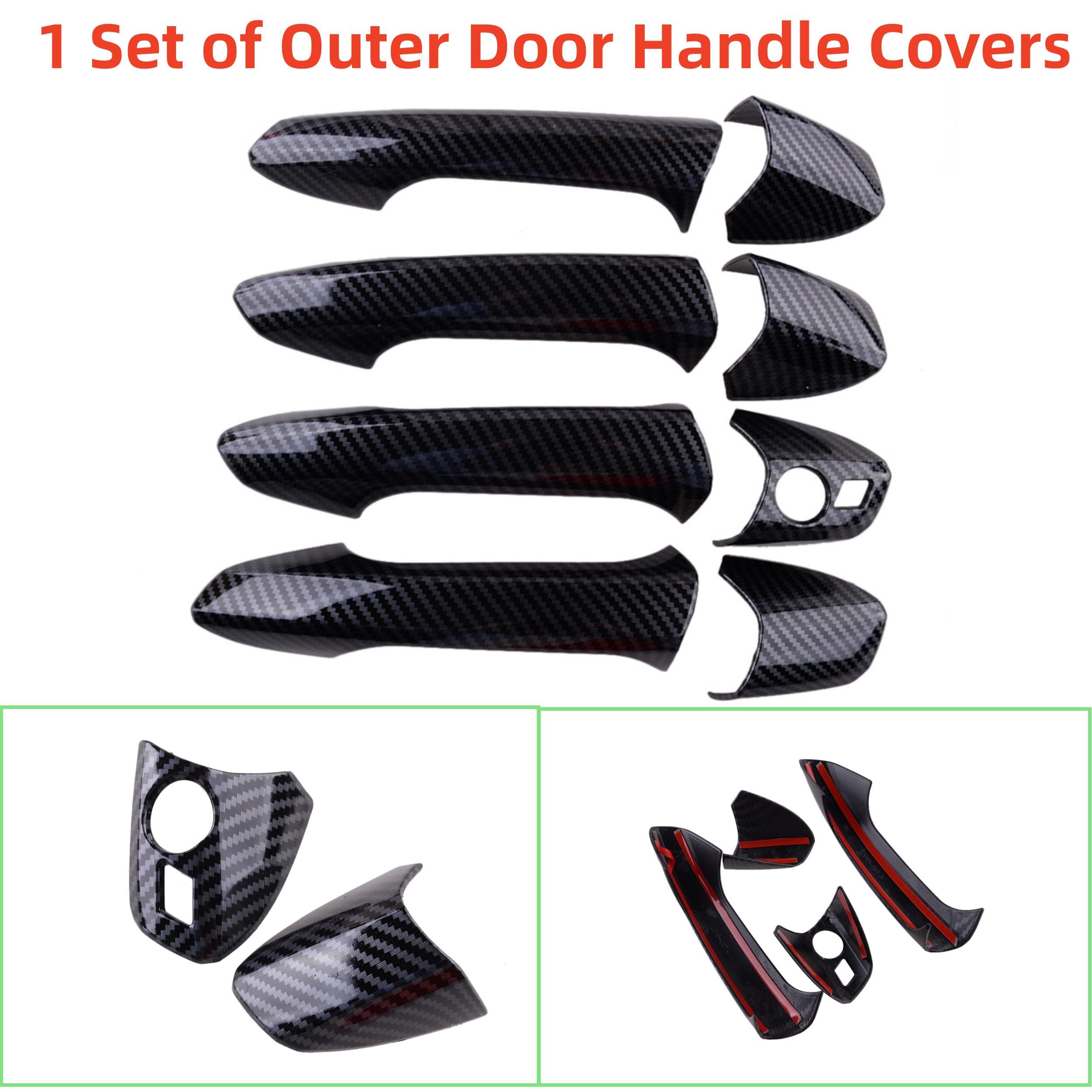 8PCS Carbon Fiber Look For 08-15 W204 C300 C63 C250 LHD Outer Door Handle Cover