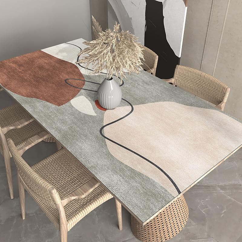 Waterproof Tablecloth for Dining Table Decoration Accessories Oil-proof Kitchen Restaurant Desk Mat Beige PvcTable Cloth No-wash 75x150cm