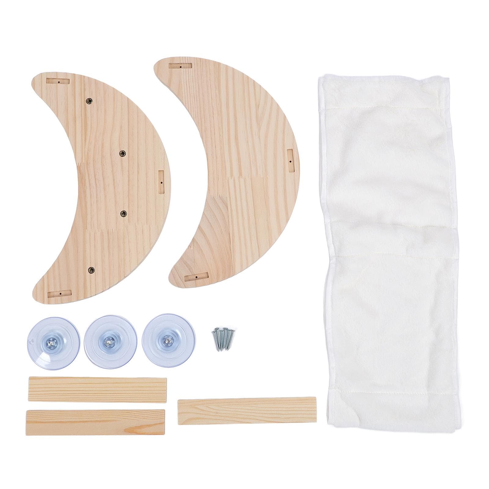 Cat Window Bed with Strong Suction Cup Pine Wood Safe Comfortable Easy to Install Window Mounted