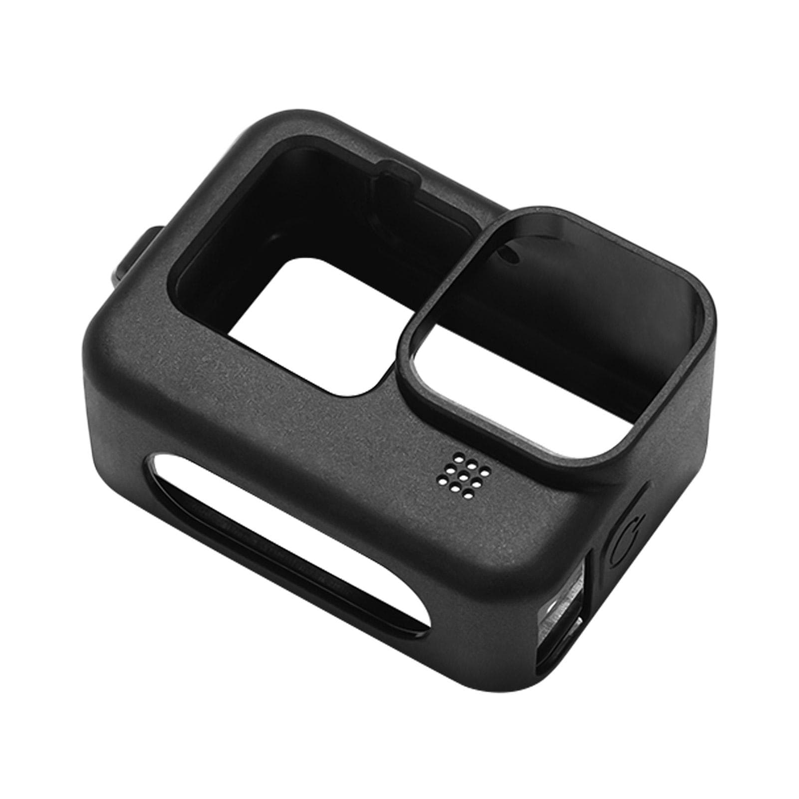 Action Camera Cage Silicone Protective Case Photography Accessory with Lens Cover Hand Rope black