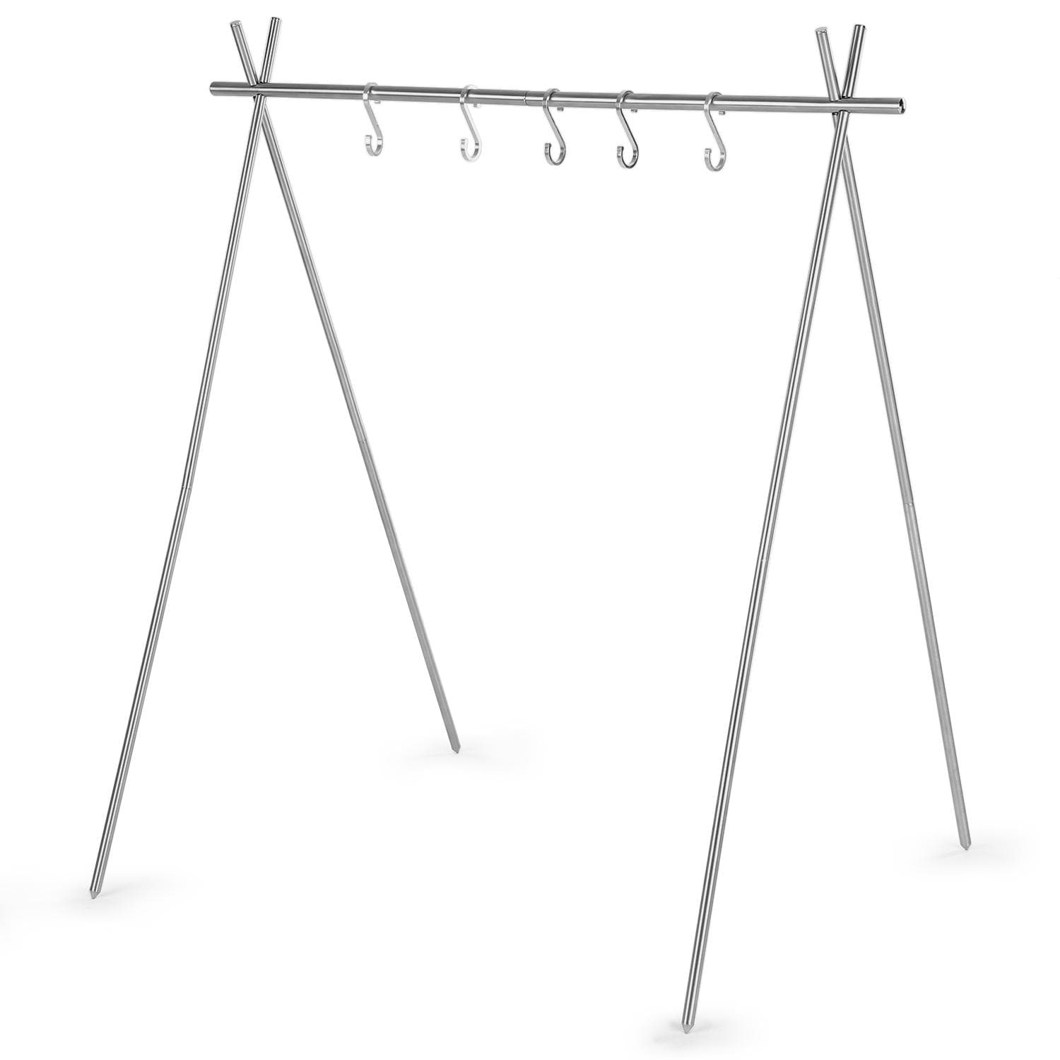 Portable Collapsible Stainless Steel Camping Hanging Rack for Pot Clothes Hanger L