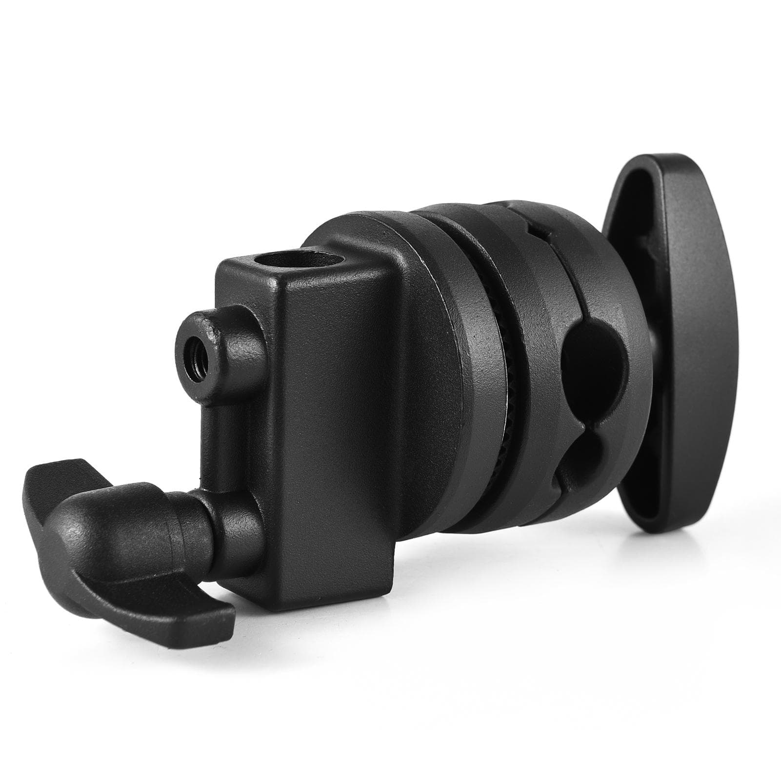 Multi-Functional Light Stand Mounting Adapter Heavy Duty Swivel Head Holder Grip Head for Light black
