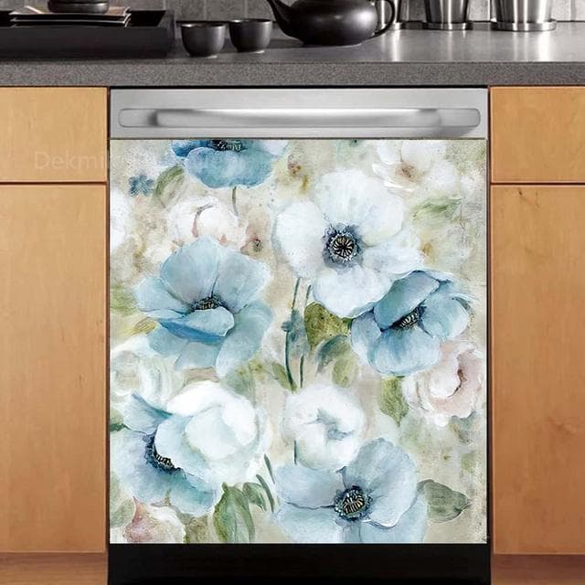 3D Retro Beer Dishwasher Refrigerator Internal Pattern Freeze Sticker Art Fridge Full Door Cover Wallpaper Kitchen Wall Stickers 60X66cm 23X26inch