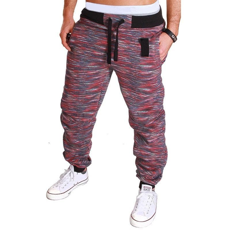 Hip-hop Men's Casual Pants Cotton Trousers Fashionable Urban Loose Mid-waist Pants XL wine red