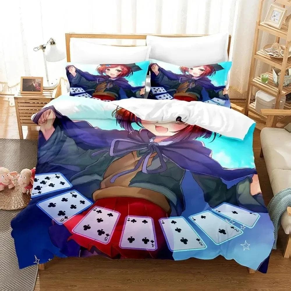 Anime Danganronpa V3 Bedding Set Duvet Cover Bed Set Quilt Cover Pillowcase Comforter king Queen Size Boys Adult EU single(135x200cm)