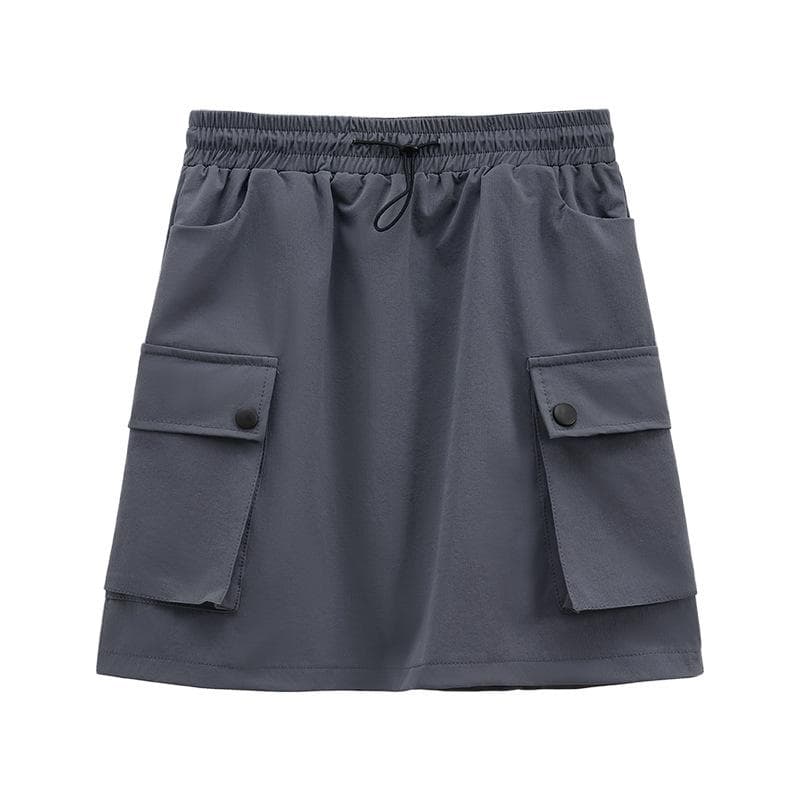 Elastic Waist Drawstring Work Skirt for Women In Summer New High-waist Design Niche A-line Short Skirt 3XL