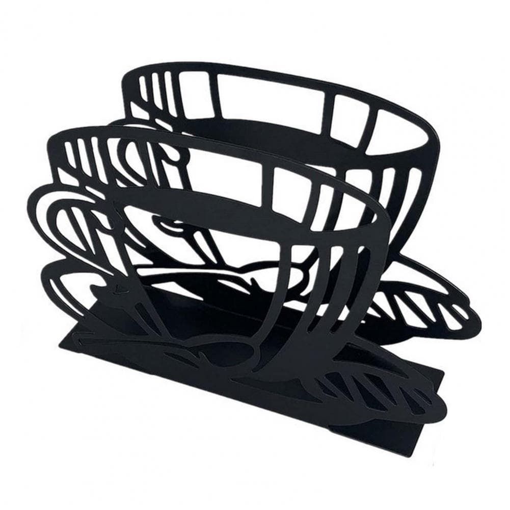 Tissue Holder Coffee Cup Shape Stainless Steel Tissue Dispenser Kitchen Restaurant Table Napkin Holder Household Supplies black