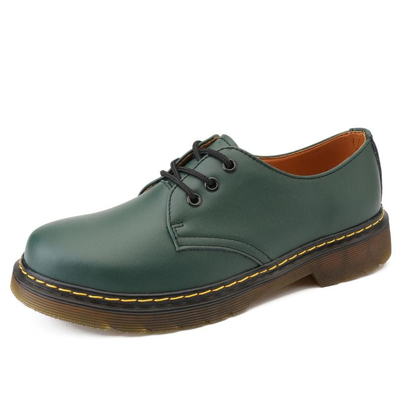 High-quality Thick Bottom Men Shoes Outdoor Beef Tendon Outsole Genuine Leather Work Shoe Casual Large Size Lace Up Oxford Shoes 42 green