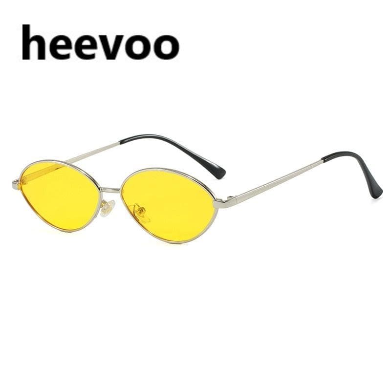 Luxury Metal Small Sunglasses Unisex Designer Oval Fashion Sun Glasses Stylish Eyewear Shades for Men and Women only 1pcs sunglasses