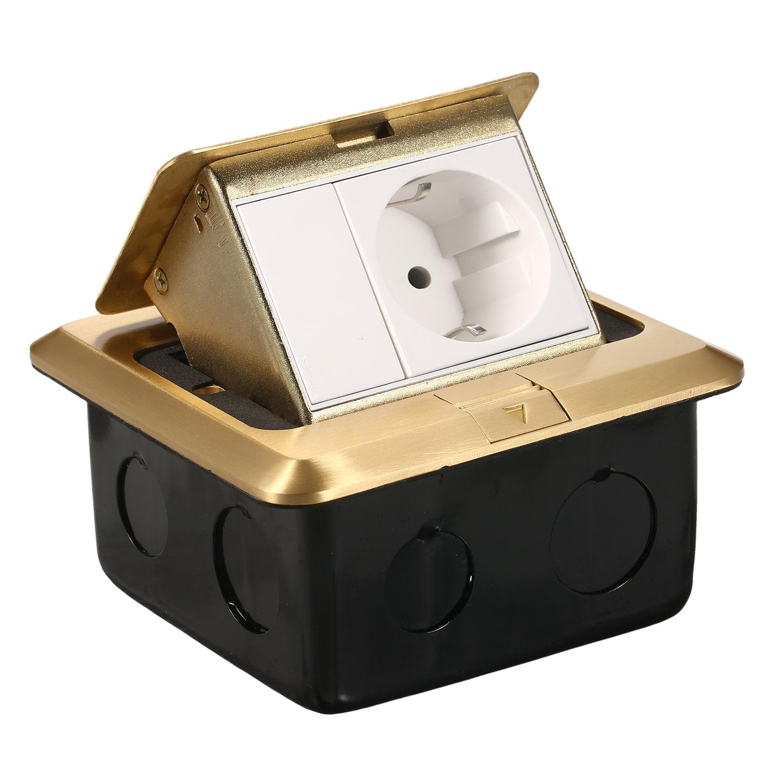 DT-T01 All-Copper Arc Waterproof Floor Socket Damping Luxury Multifunctional Hidden Floor Socket EU type gold