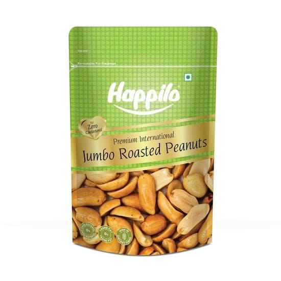 Happilo Premium Jumbo Sand Roasted Peanuts 160g, Rich in Protein, Fiber, and Essential Nutrients, Wholesome Snack, Rich Flavor