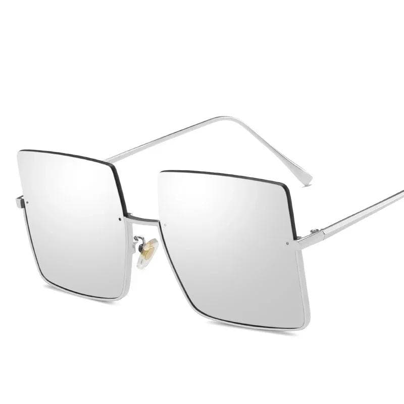 Luxury Brand Designer Square Sunglasses Women Oversized Vintage Retro Big Frame Metal Sun Glasses Fashion Female