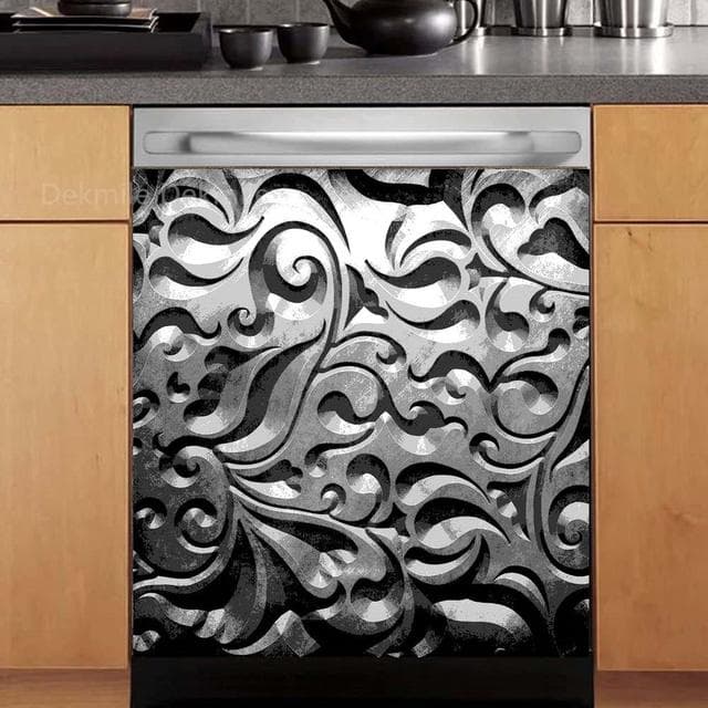3D Retro Beer Dishwasher Refrigerator Internal Pattern Freeze Sticker Art Fridge Full Door Cover Wallpaper Kitchen Wall Stickers 45X82cm 18X32inch